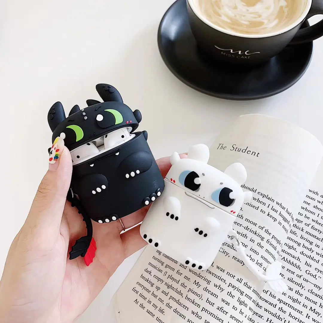 Cute Black and White Silicone Case for AirPods 1/2