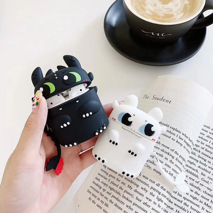 Cute Black and White Silicone Case for AirPods 1/2