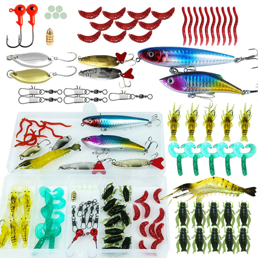Lure Bait Set with Soft Baits and Minnow Combinations