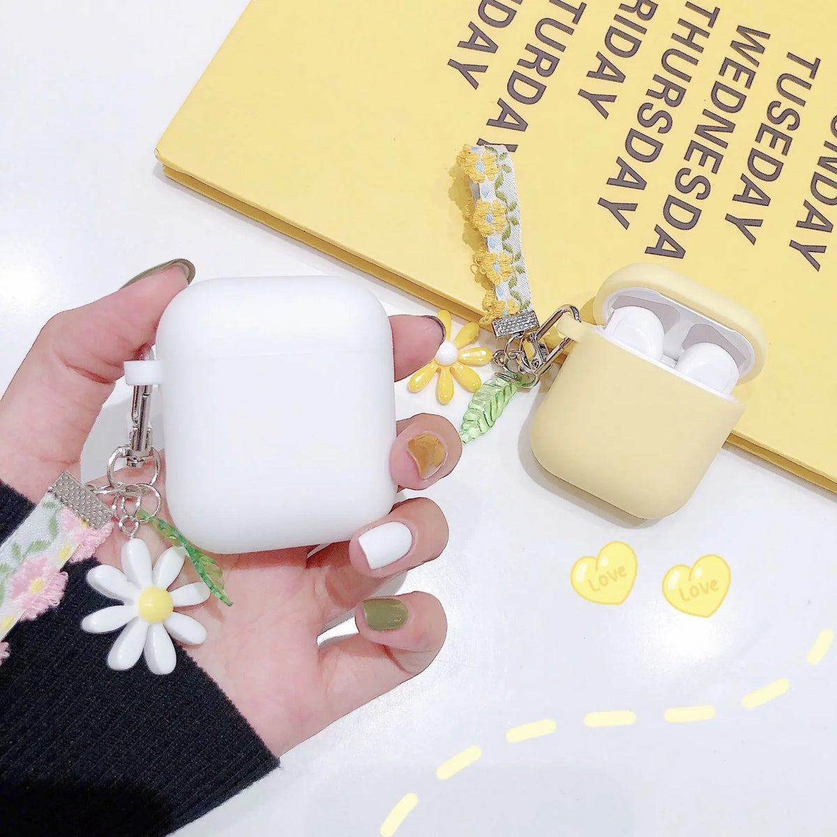 Liquid Silicone Floral AirPods Case for Wireless Earbuds