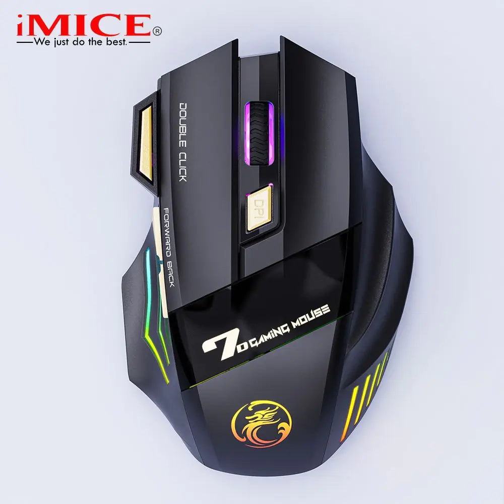Ergonomic Rechargeable Wireless RGB Gaming Mouse