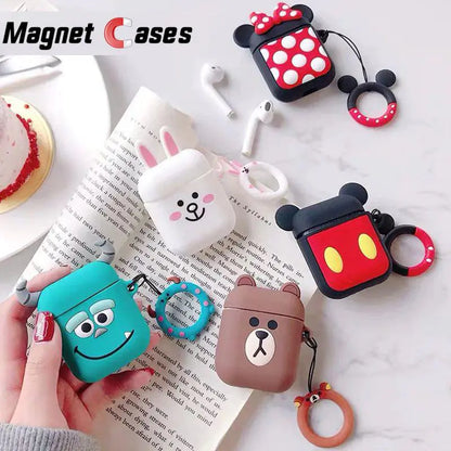 Cute Cartoon Silicone Case for AirPods 2 Wireless Earbuds