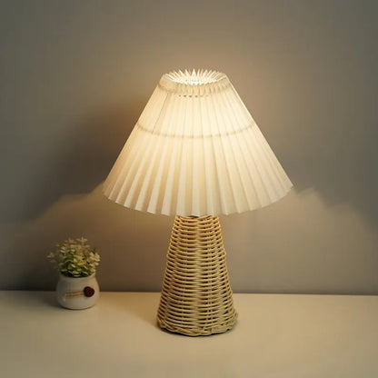 Nordic Pleated Table Lamp for Bedroom with LED Light