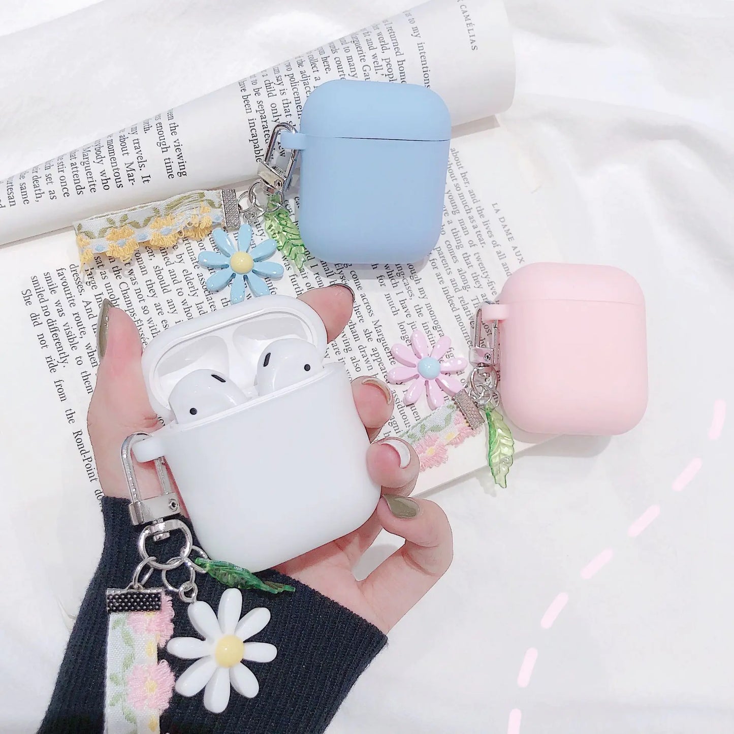 Liquid Silicone Floral AirPods Case for Wireless Earbuds