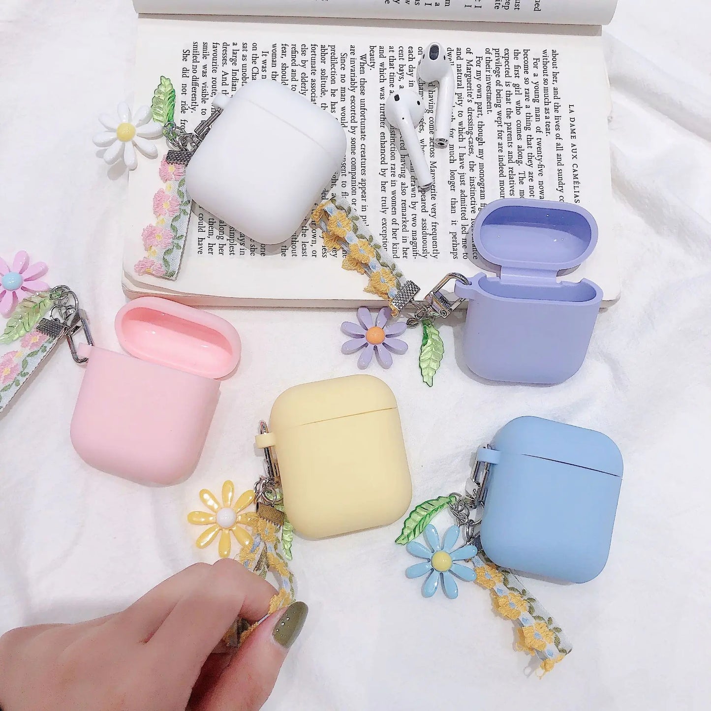 Liquid Silicone Floral AirPods Case for Wireless Earbuds