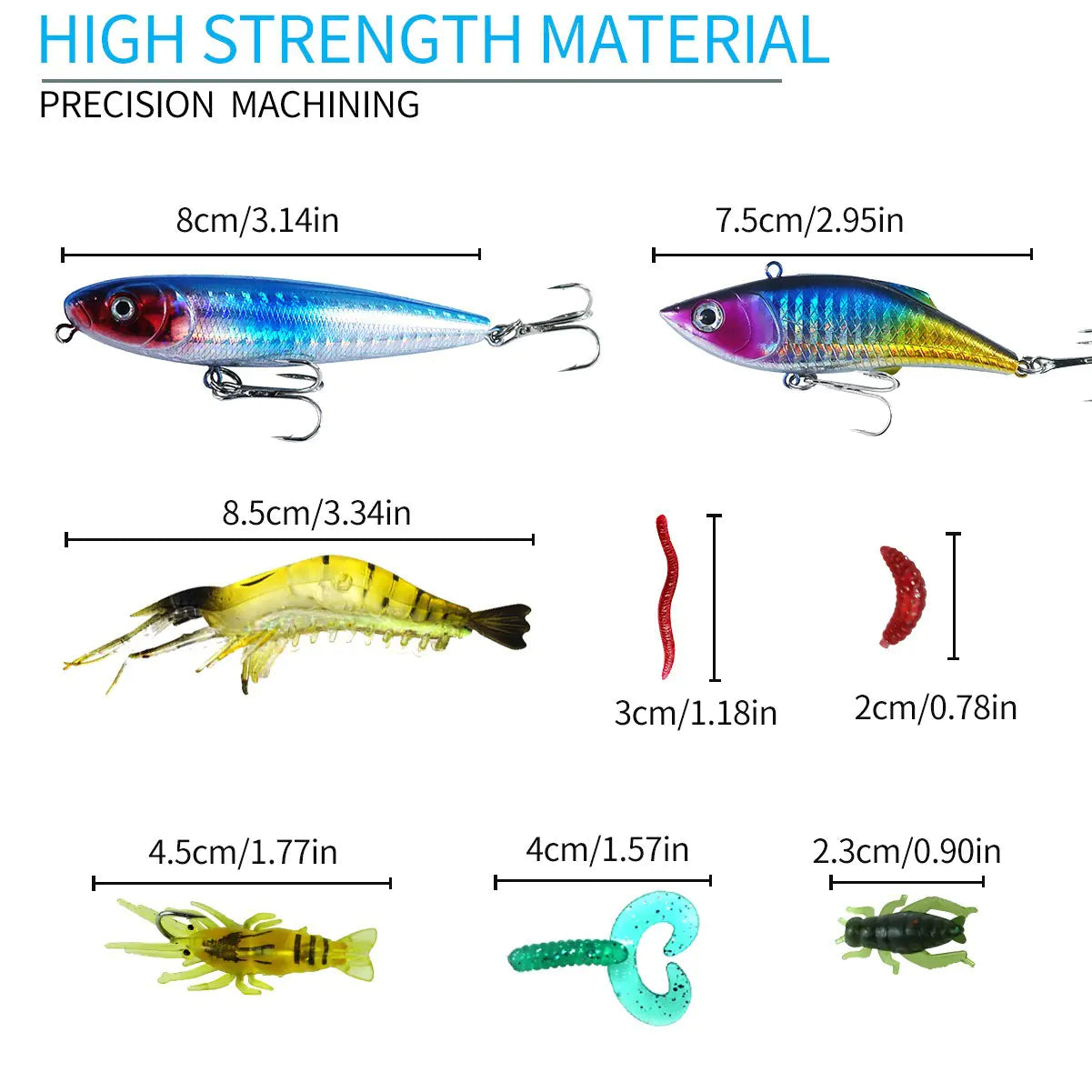 Lure Bait Set with Soft Baits and Minnow Combinations