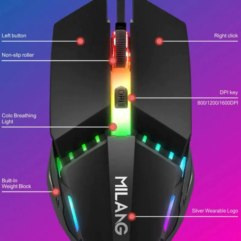 RYRA M5 RGB Wired Gaming Mouse for PC and Laptop
