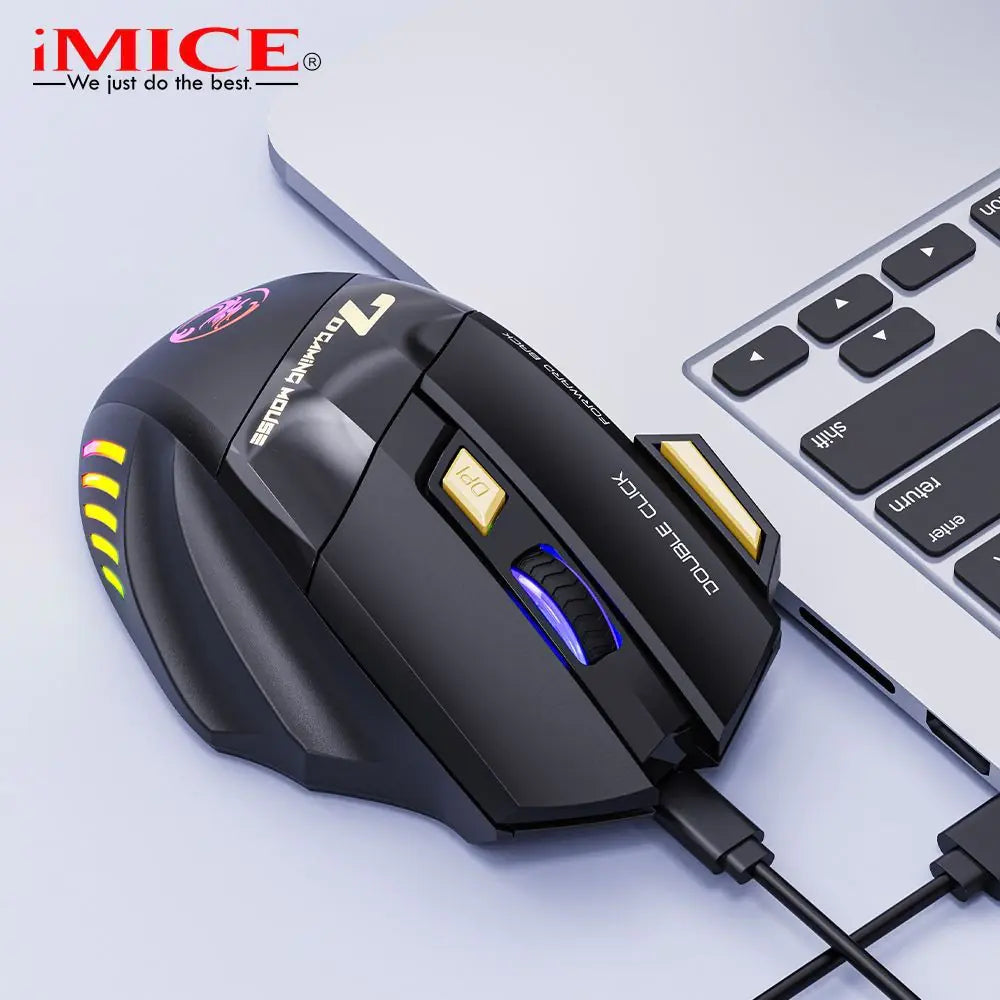 Ergonomic Rechargeable Wireless RGB Gaming Mouse