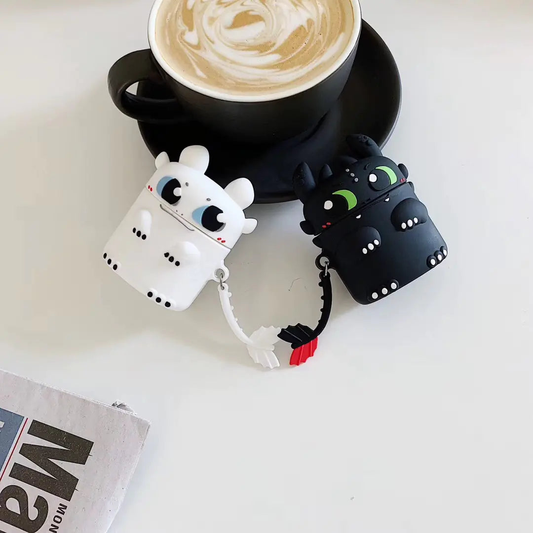 Cute Black and White Silicone Case for AirPods 1/2