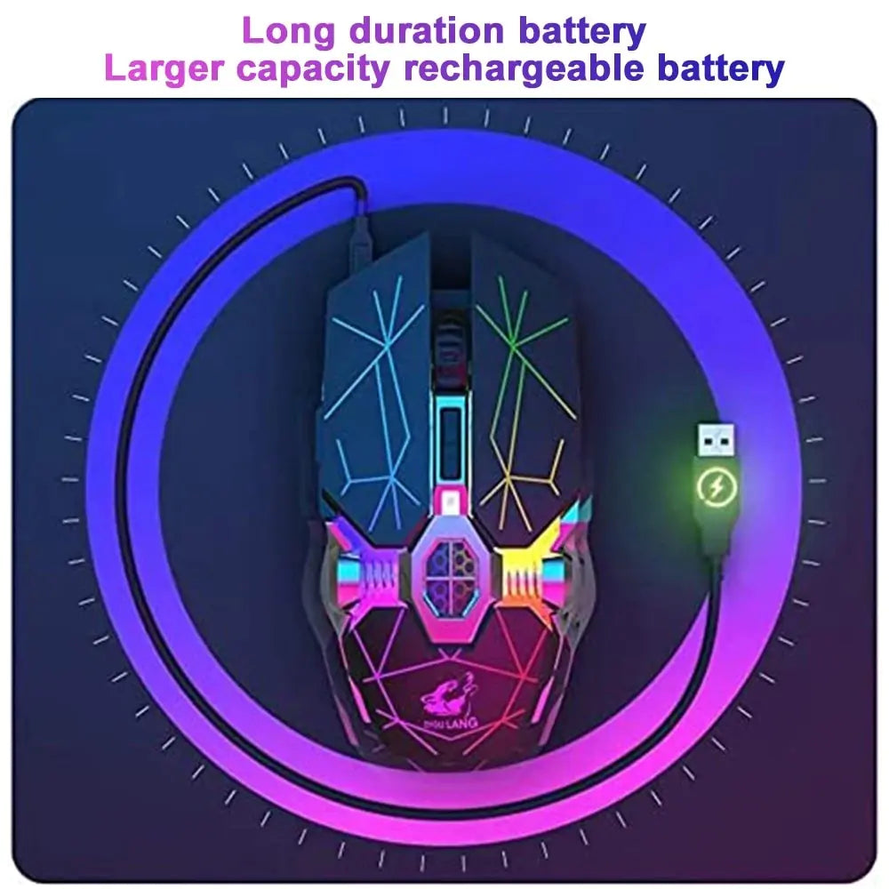 Wireless Rechargeable Gaming Mouse with RGB Lights