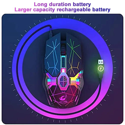 Wireless Rechargeable Gaming Mouse with RGB Lights