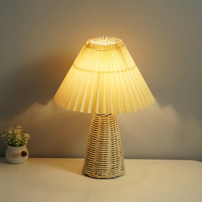 Nordic Pleated Table Lamp for Bedroom with LED Light
