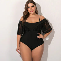 Plus Size Black One-Piece Swimsuit for Women