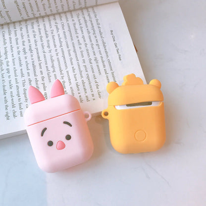 Cute Pig Apple Wireless Bluetooth Earphone Case