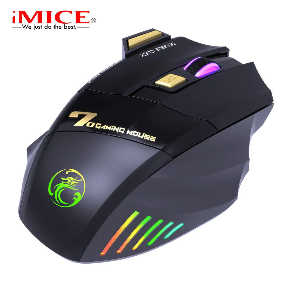 Ergonomic Rechargeable Wireless RGB Gaming Mouse