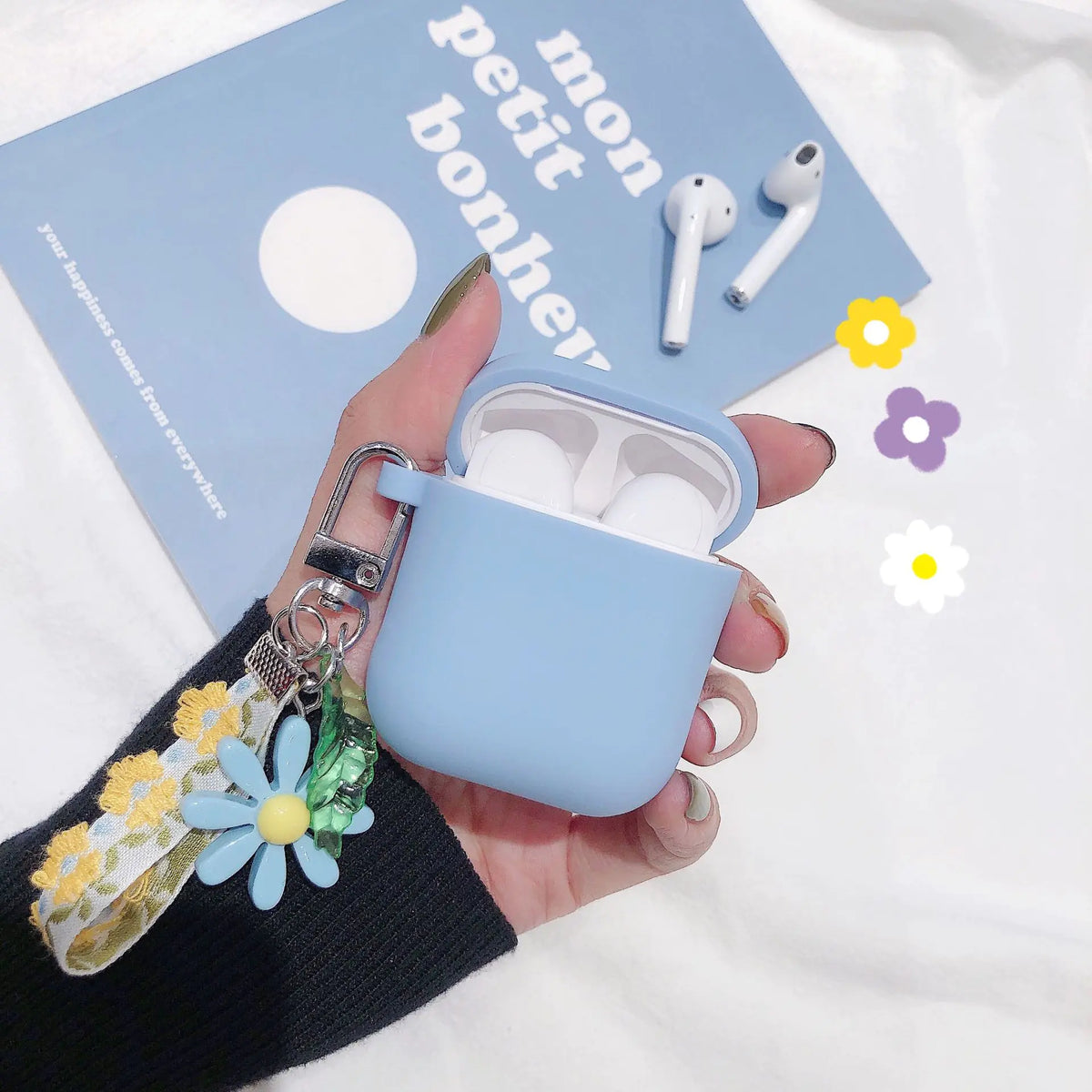 Liquid Silicone Floral AirPods Case for Wireless Earbuds